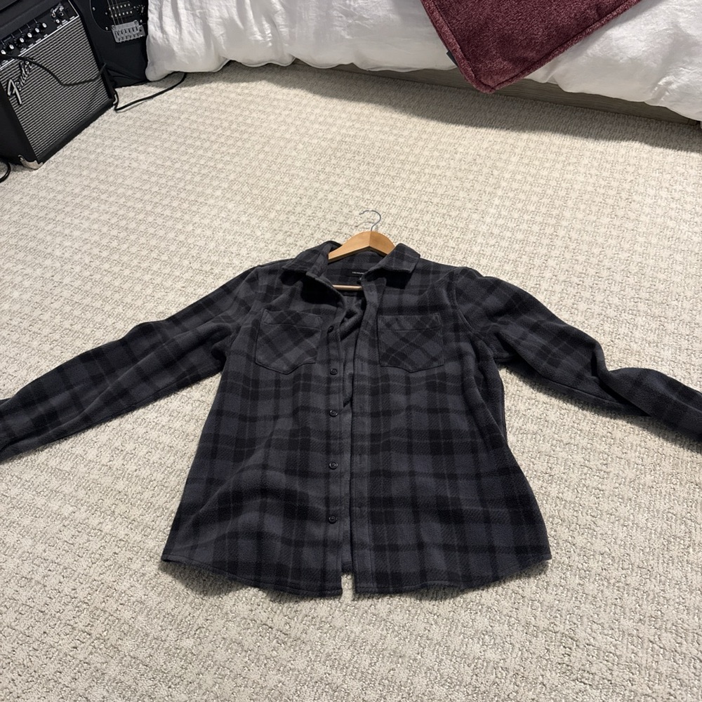 Treasure & Bond Black Plaid Pea Coat
